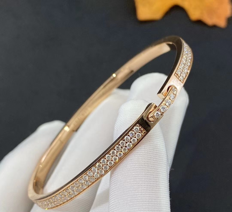 Chaumet Liens Évidence 18K Pink Gold Diamond Paved Bracelet 083555