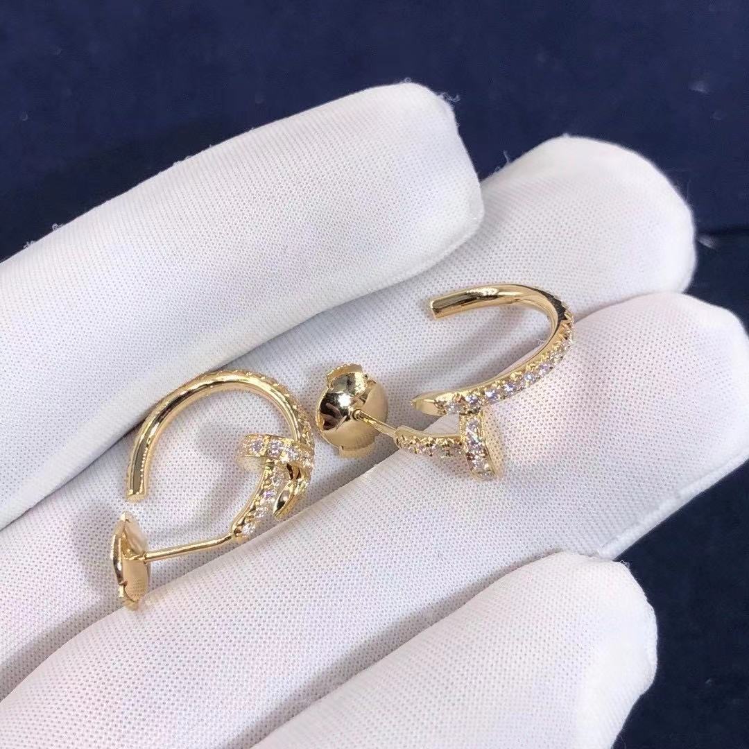 Cartier Juste Un Clou Earrings 18K Yellow Gold With 36 Diamonds B8301430