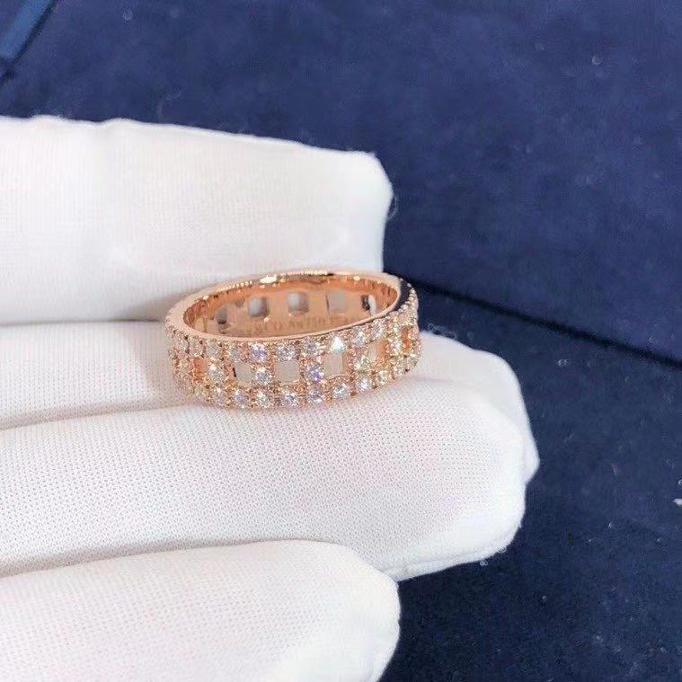 Tiffany T True Wide 18k Rose Gold With Diamonds Ring